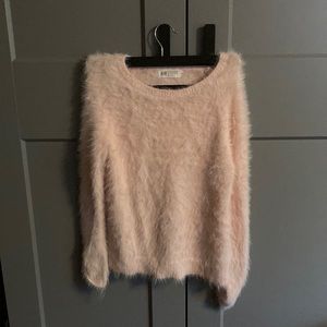 Pink furry sweater